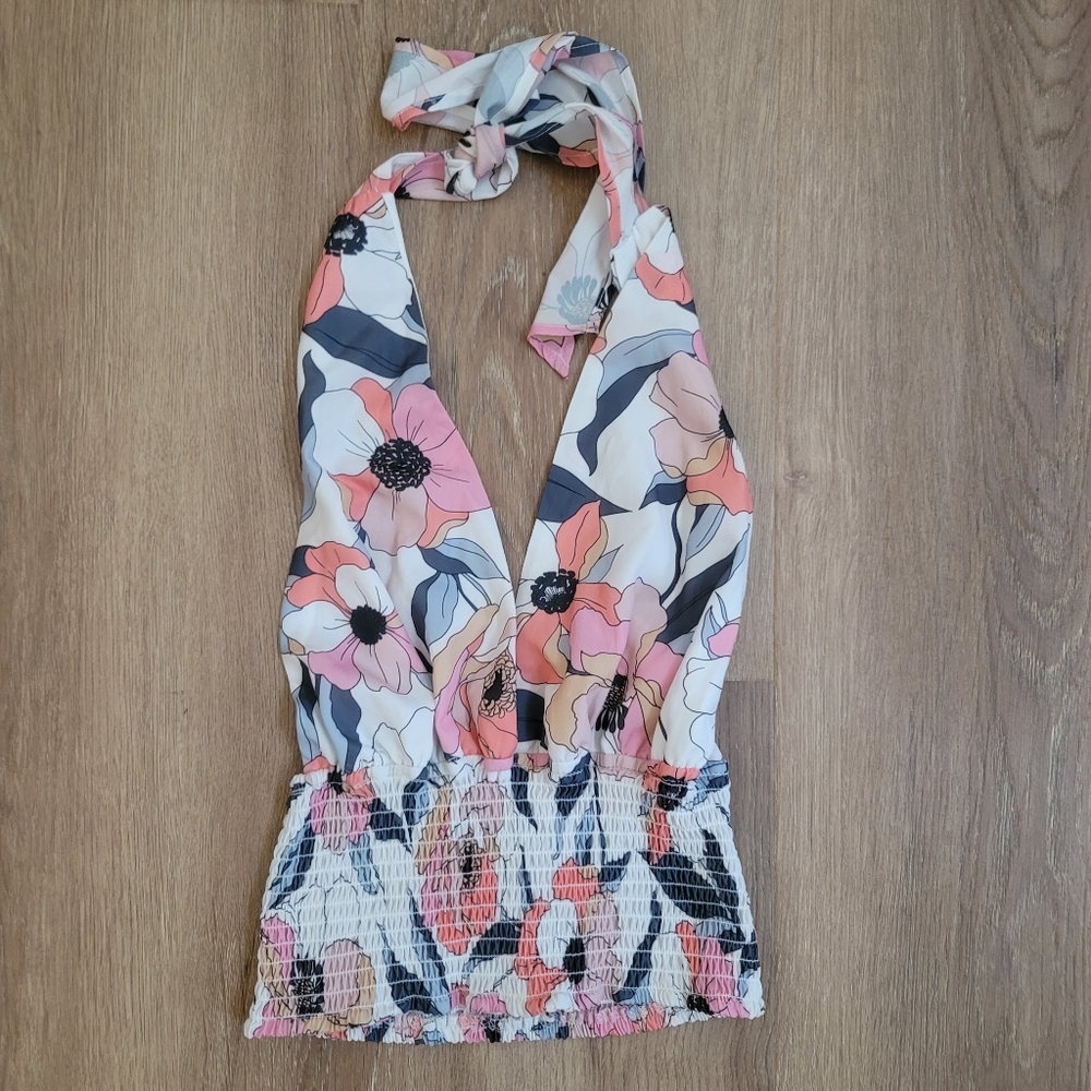 Pink and White Halter Top
